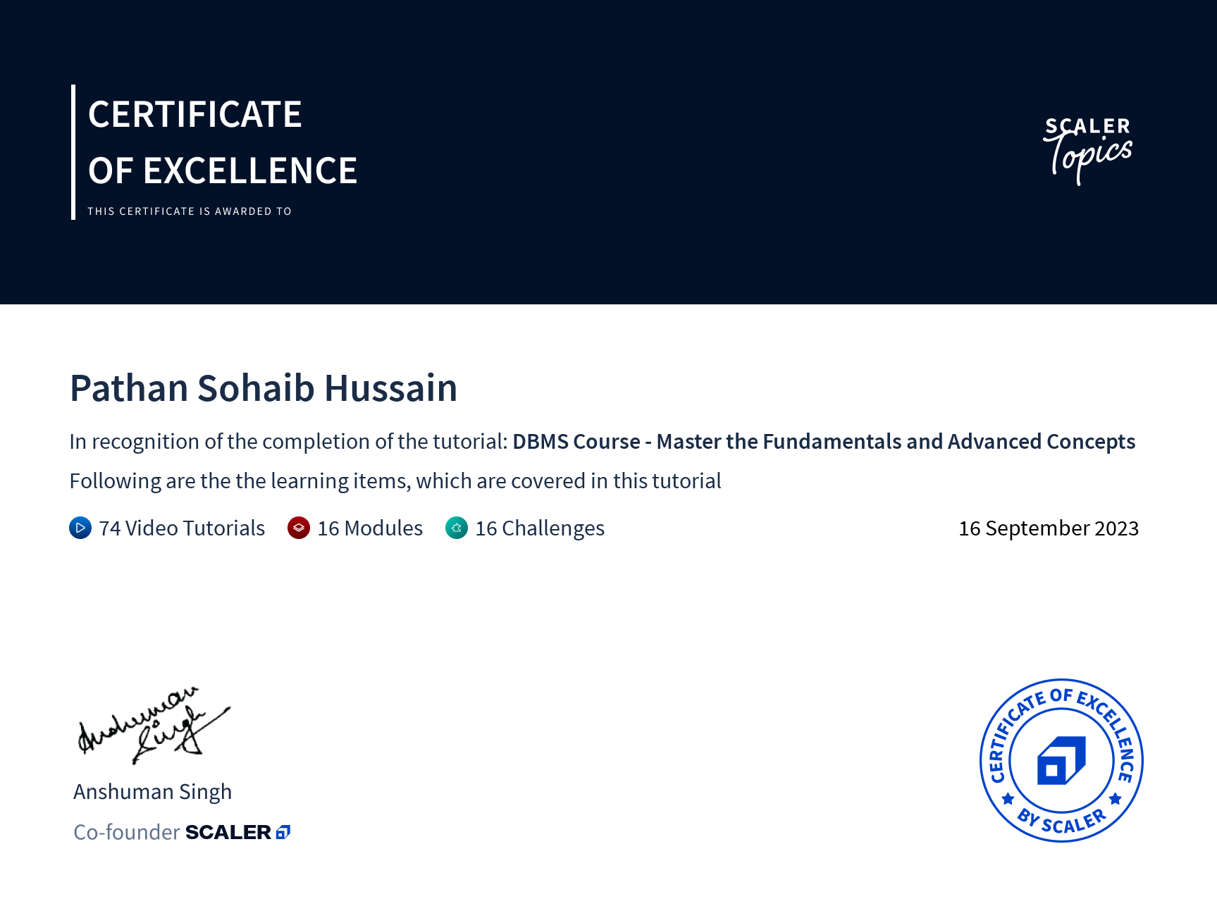 Certificate 16